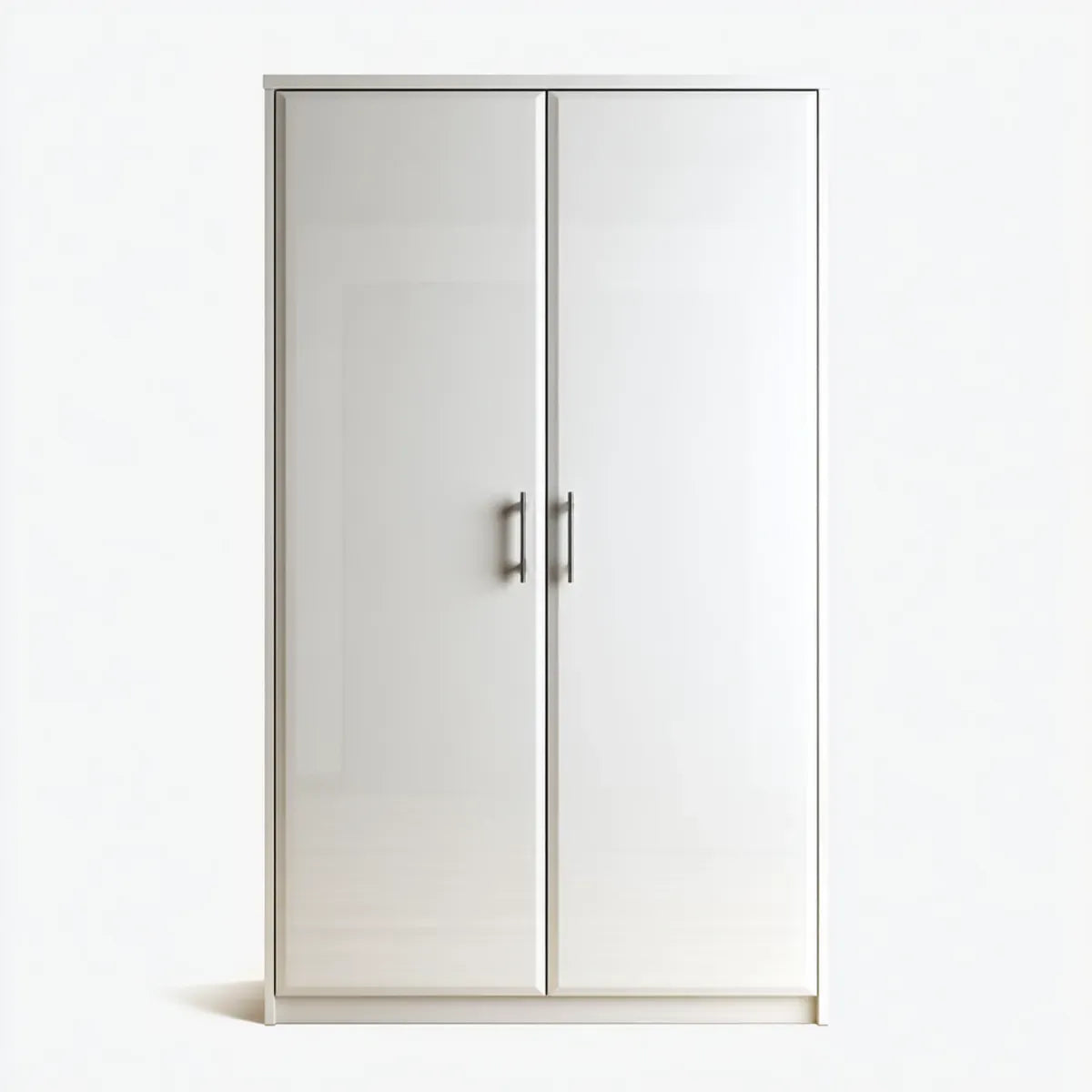 Armoire de chambre à 2 portes blanche rectangulaire en panneaux de particules mélaminés 80 x 50 x 180 cm