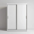 Armoire de chambre blanche à 2 portes coulissantes 120 x 60 x 200 cm en panneaux de particules mélaminés rectangulaire