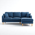 Canapé d’angle droit 3 places bleu marine en polyester 250 x 155 x 85 cm