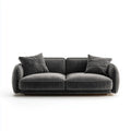 Canapé 3 places gris anthracite 220 x 95 x 85 cm en velours de polyester forme droite
