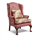 Fauteuil à oreilles rose à motif floral 78 x 85 x 110 cm en polyester avec coussin