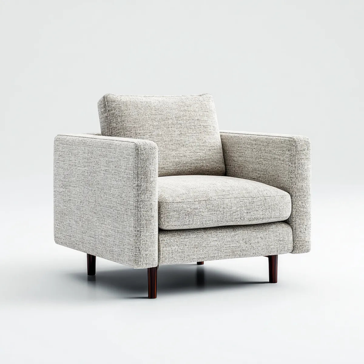 Fauteuil de salon 1 place gris clair 82 x 78 x 82 cm en polyester forme carrée