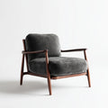 Fauteuil de salon avec accoudoirs gris anthracite en microfibre et bois d'hévéa massif 76 x 82 x 84 cm