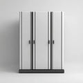 Armoire de chambre 4 portes blanche et noire en panneaux de particules 180 x 52 x 200 cm rectangulaire