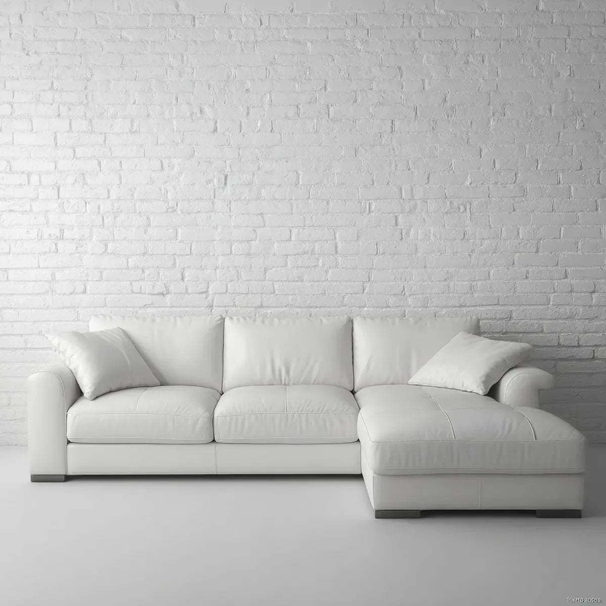 Canapé d’angle droit 3 places blanc en cuir synthétique PU 260 x 160 x 85 cm