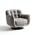 Fauteuil pivotant gris 100 x 90 x 85 cm en polyester forme arrondie