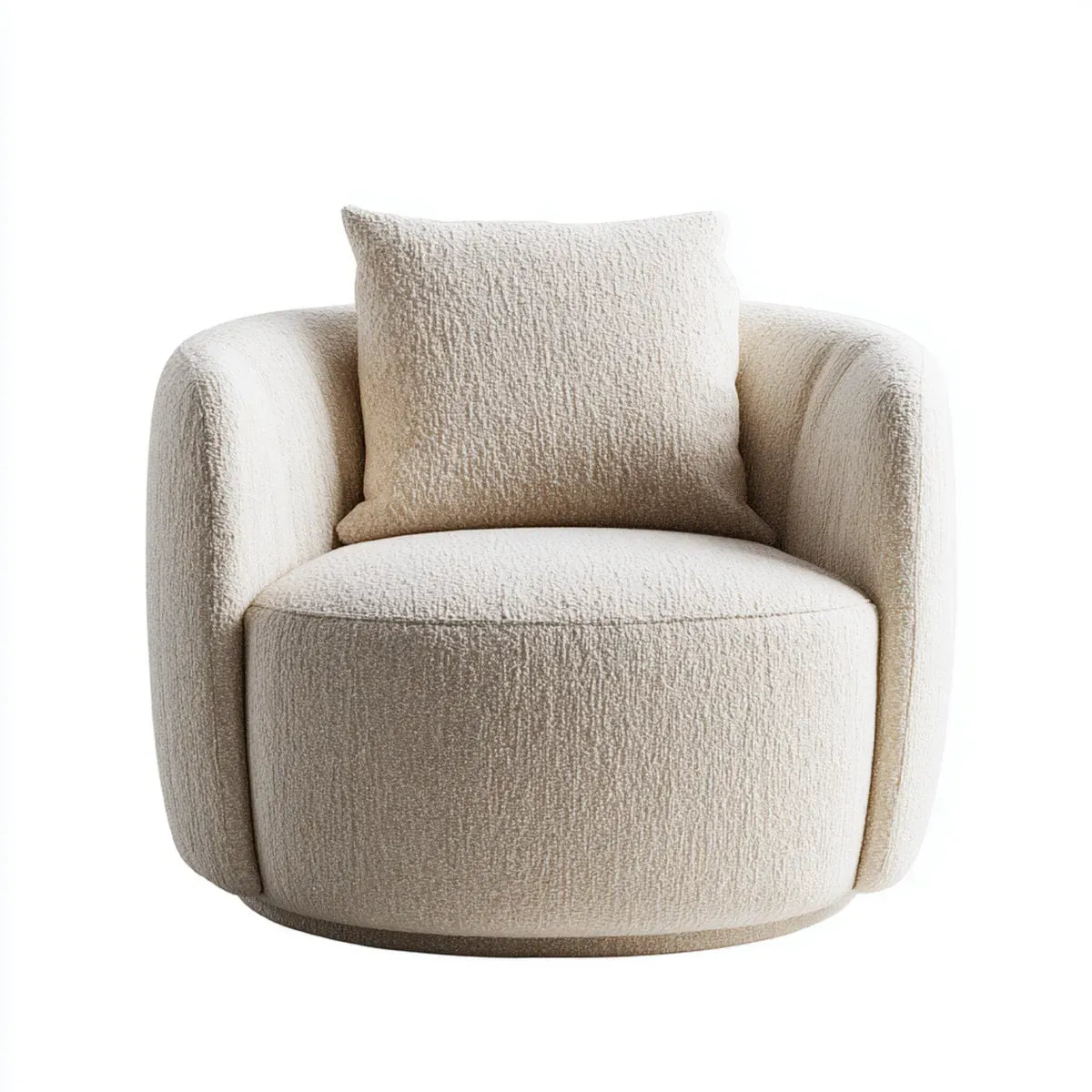 Fauteuil de salon crème 82 x 78 x 76 cm en polyester bouclé forme arrondie